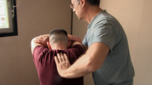 Shiatsu en silla, en centro de formación ISMET Barcelona